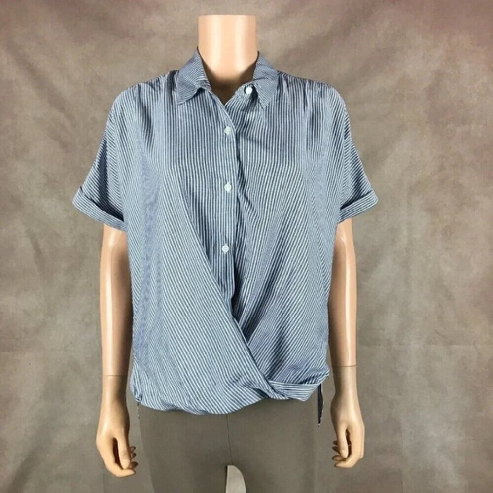 BCBG Striped Button-Front Top NWT XS